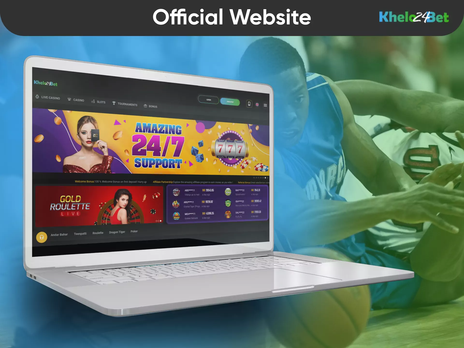 The Khelo24bet website works great on any modern device.