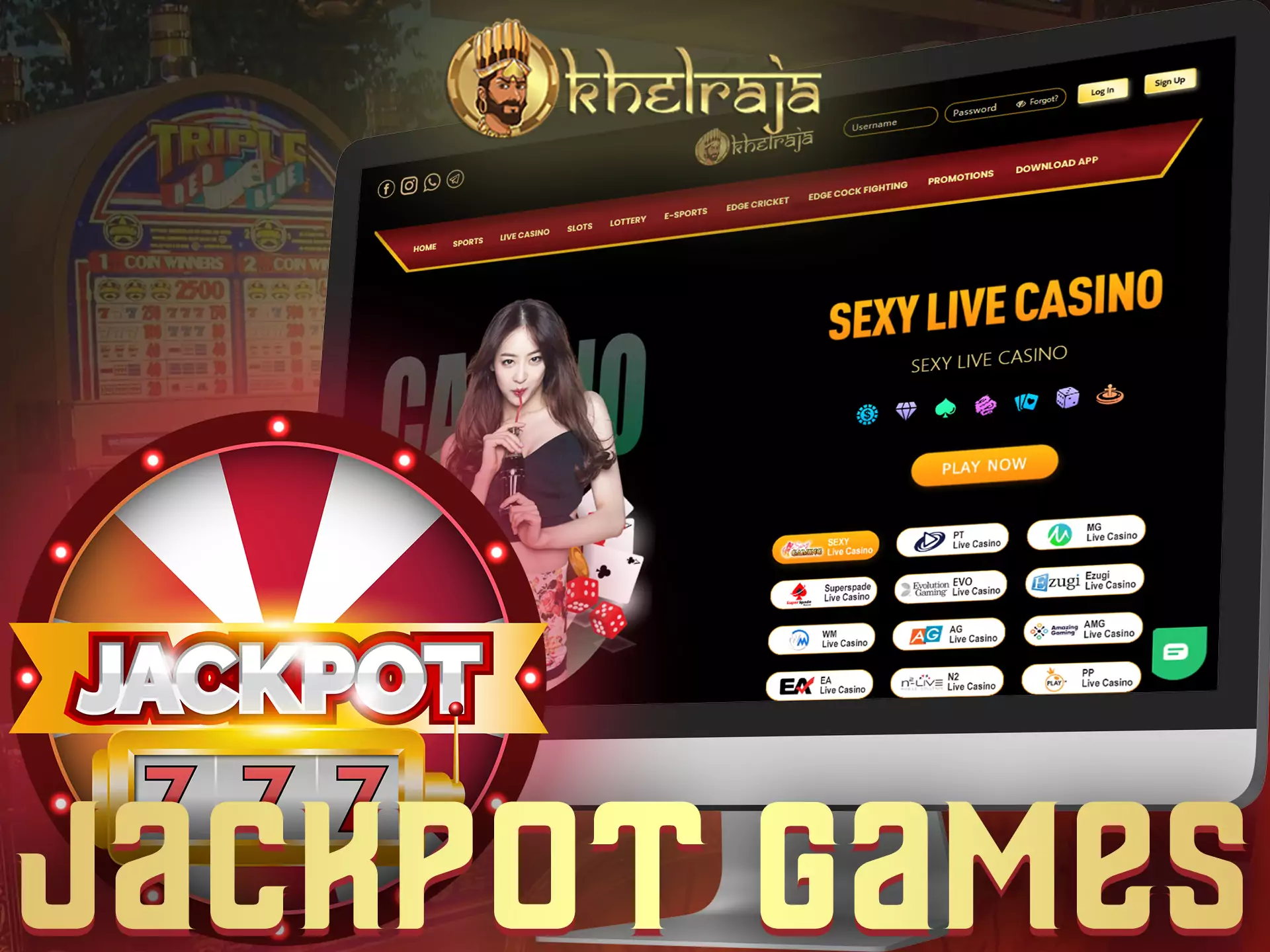 In the Khelraja Casino, you can win a fortune in a jackpot game.
