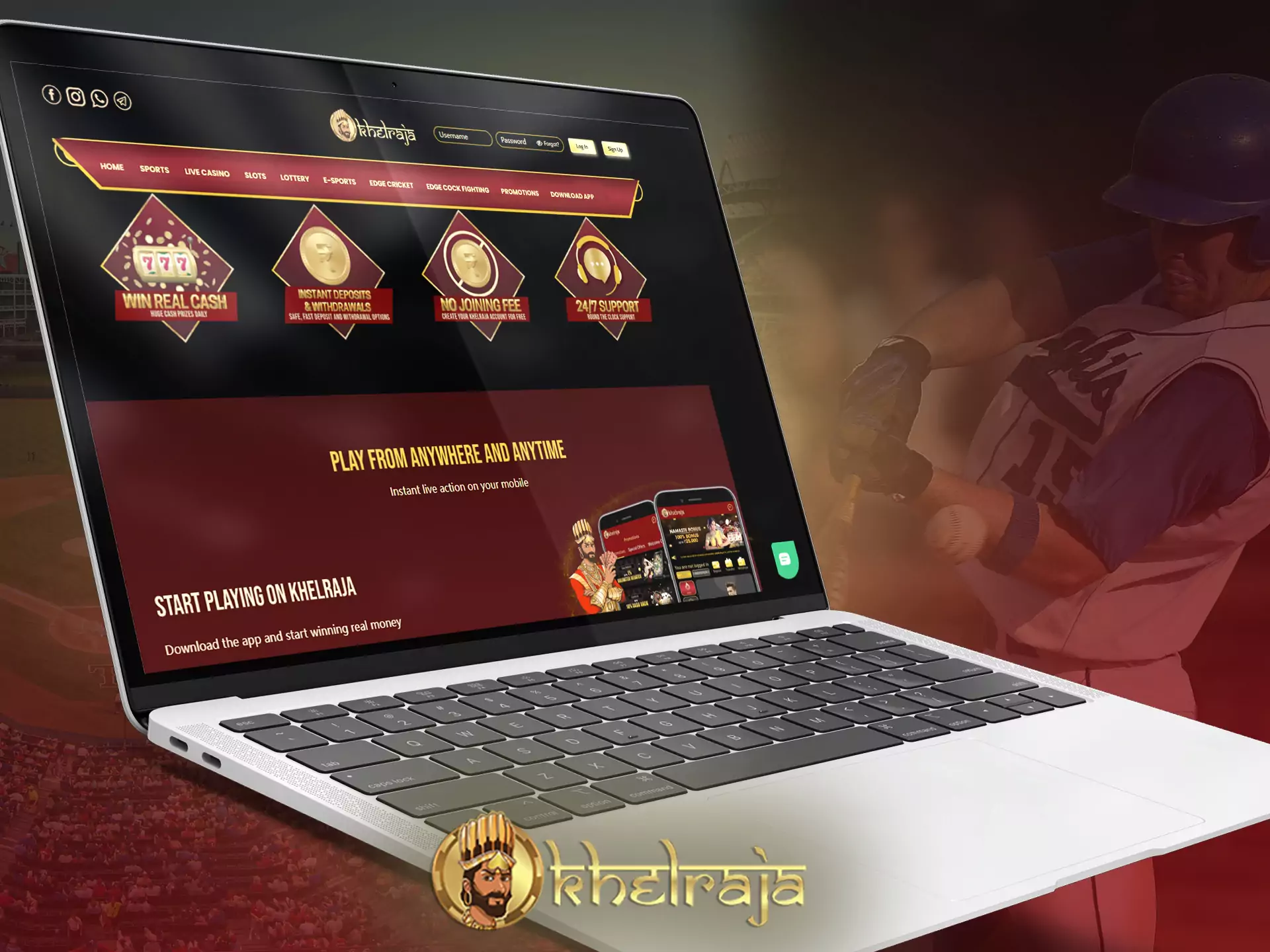 Khelraja has a great and fast official website.