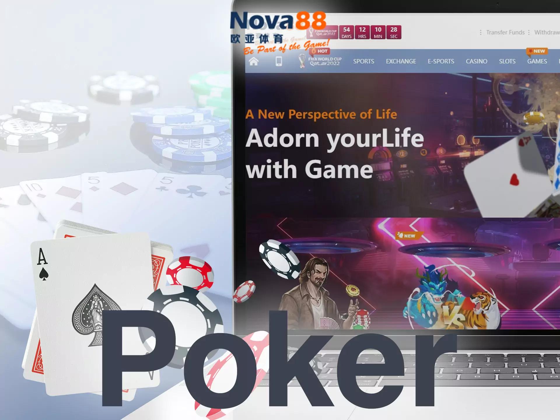 In the Nova88 live casino, you can play poker.