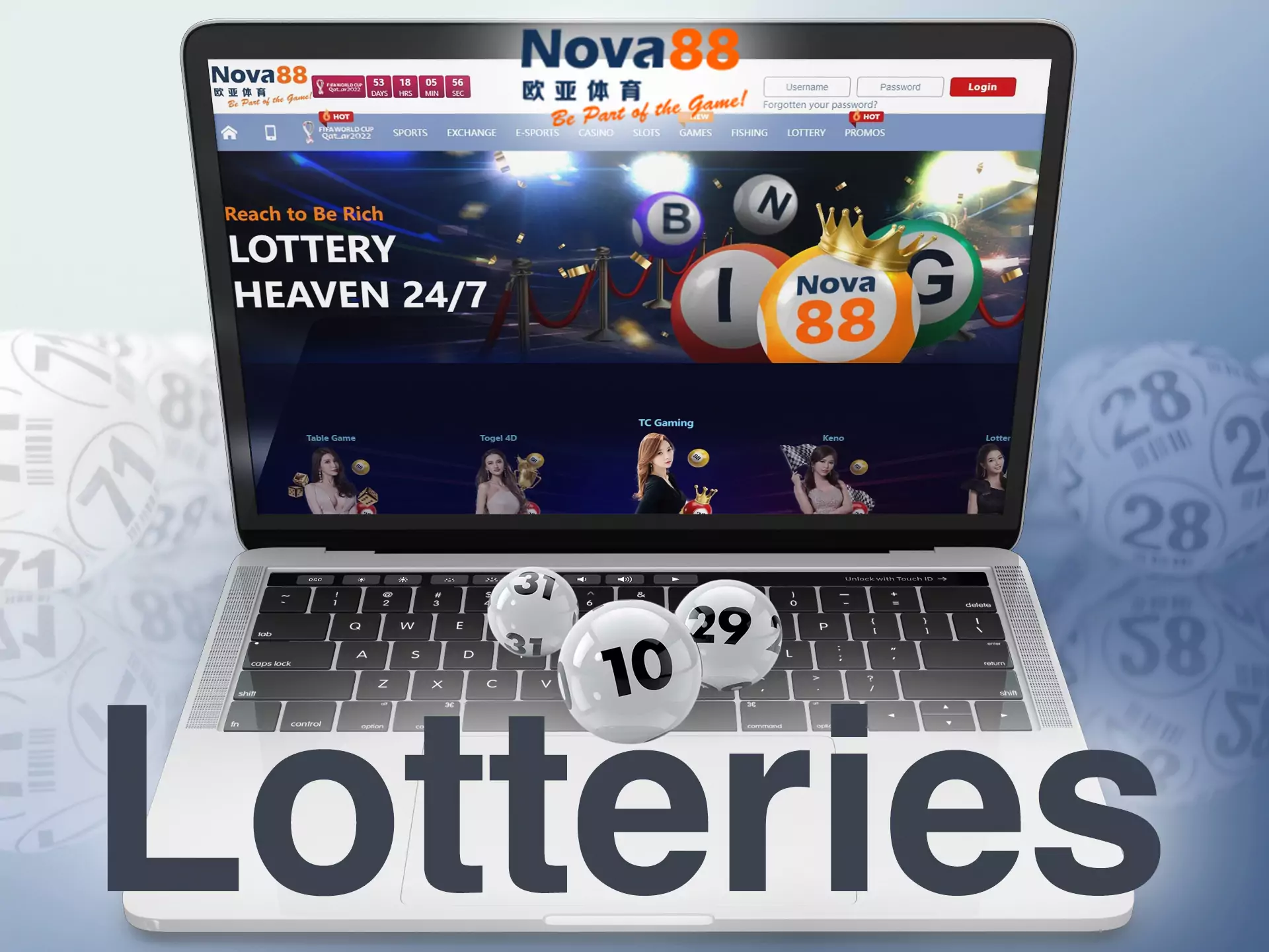 On the Nova88 website, you can buy lottery tickets and check results.