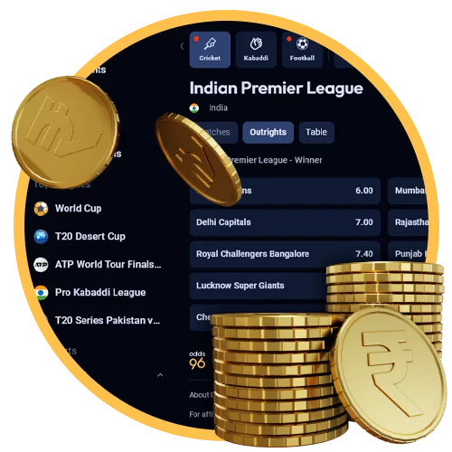 Top up the Odds96 account to start online betting.