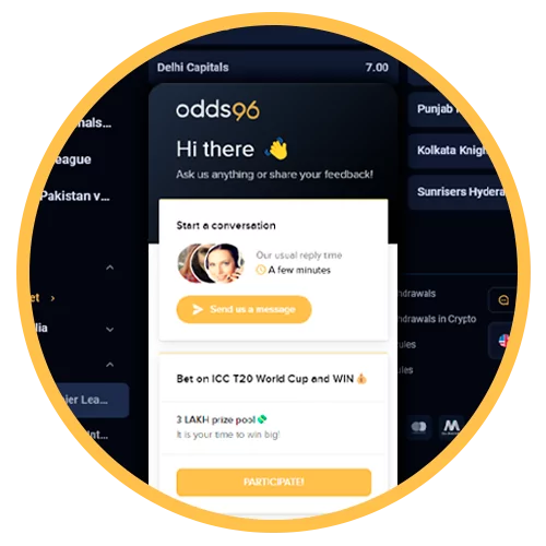 You can ask the Odds96 customer team anytime in online chat.
