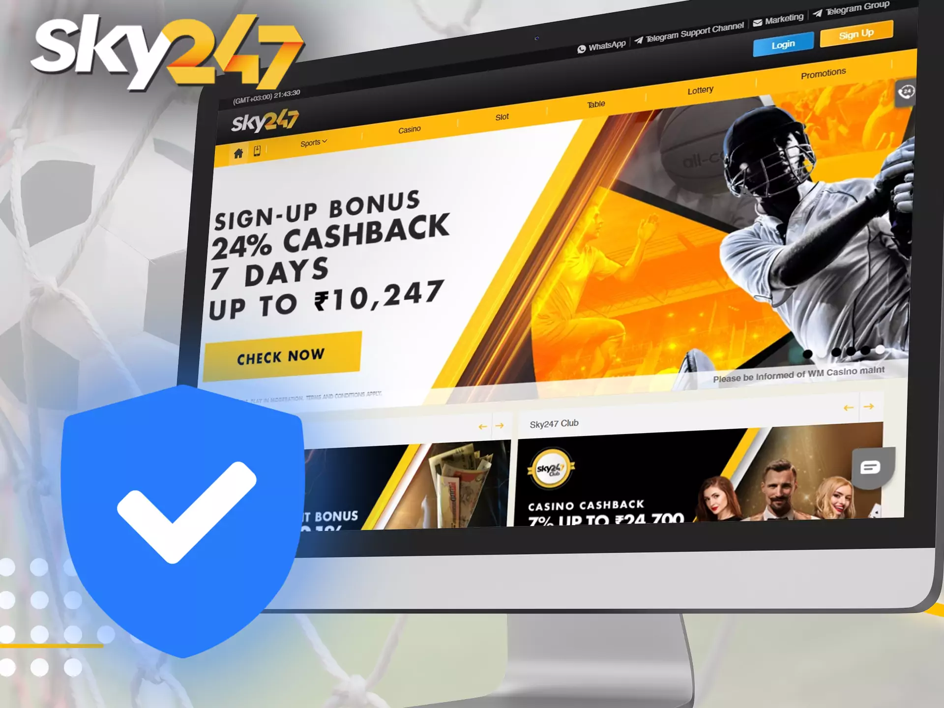 Sky247 provides a safe and secure service for online betting.