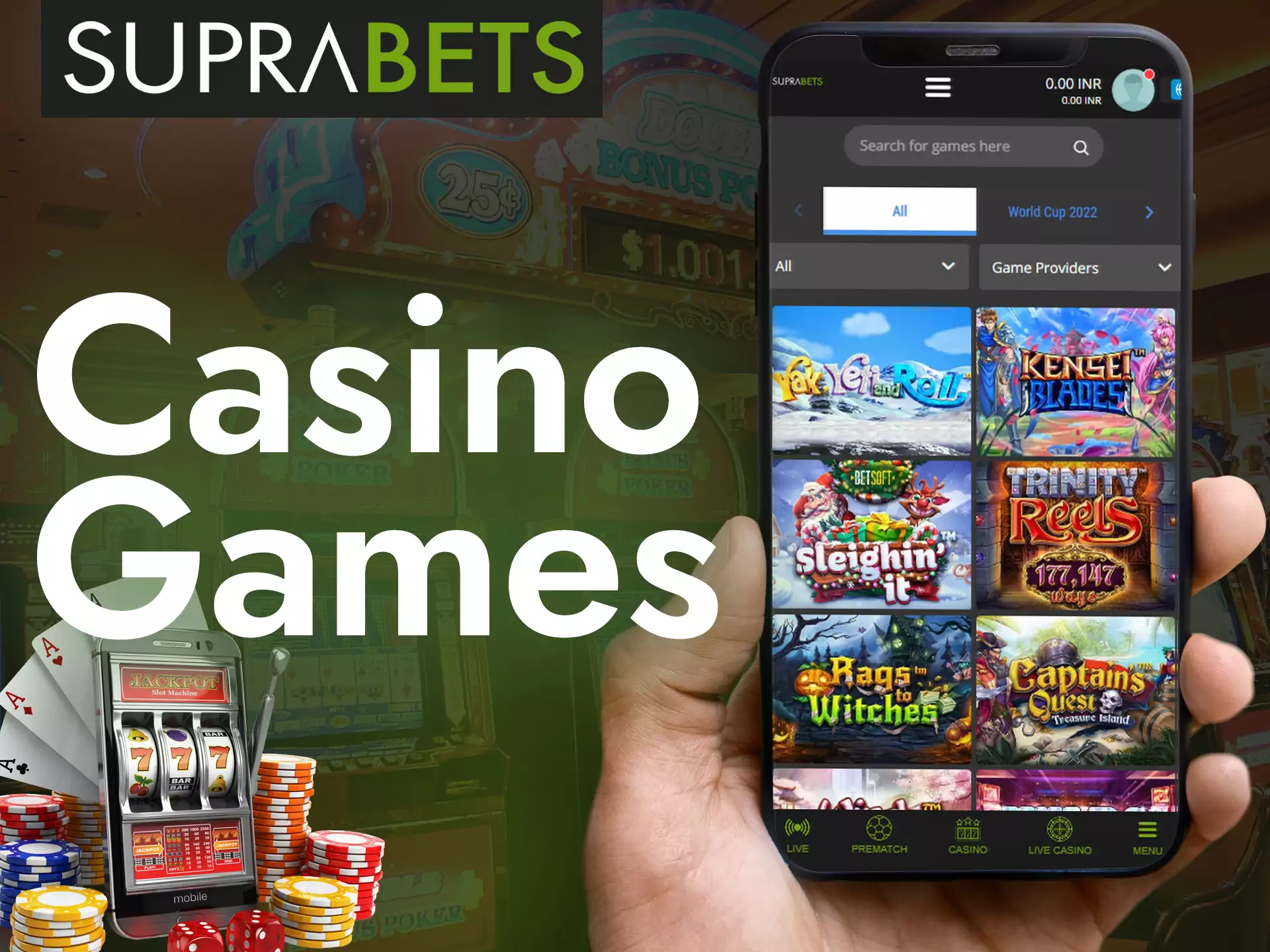 Choose a game at Suprabets casino according to your taste, there will be everything.