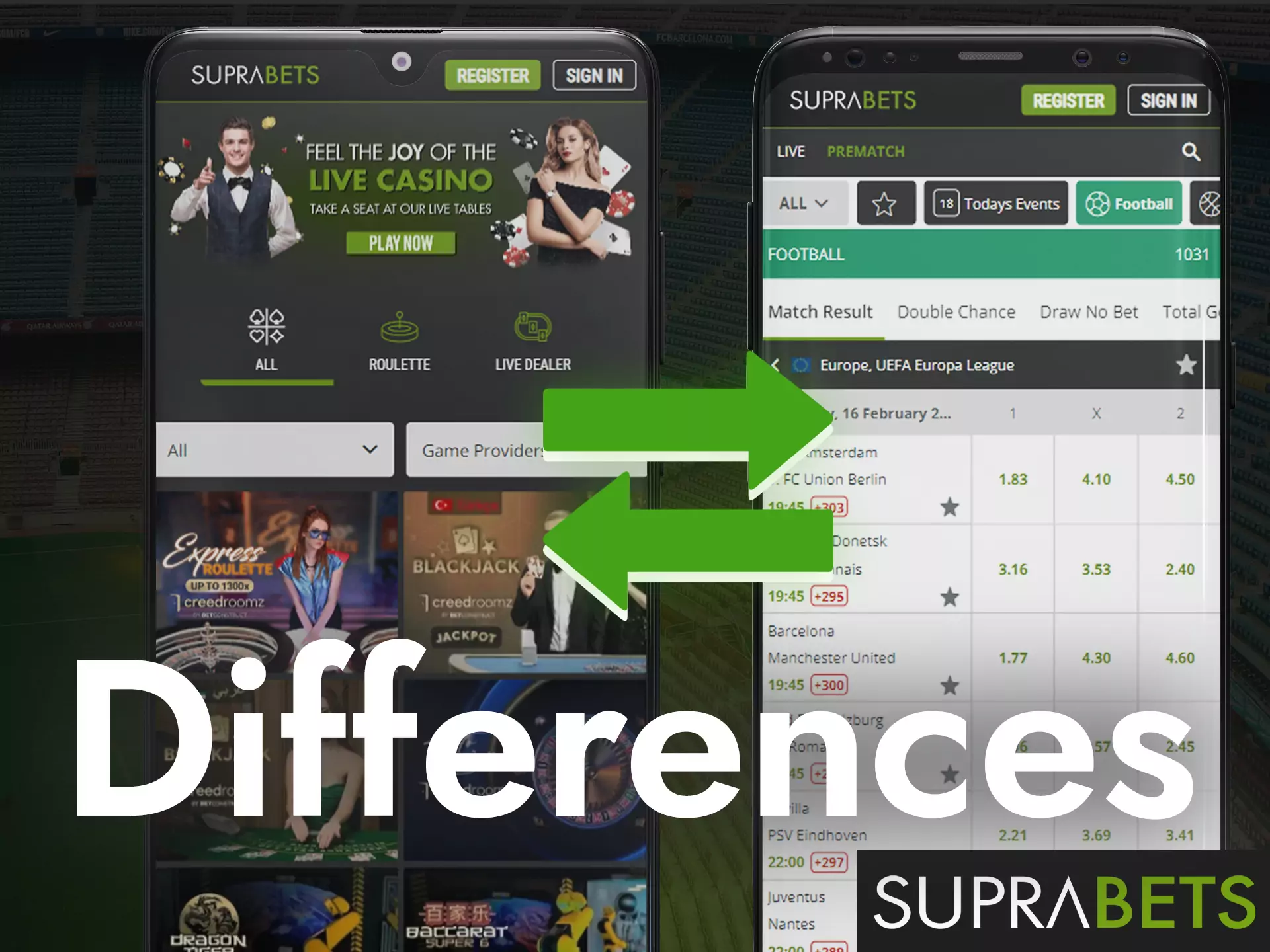 Suprabets offers intuitive and simple controls for all platforms.