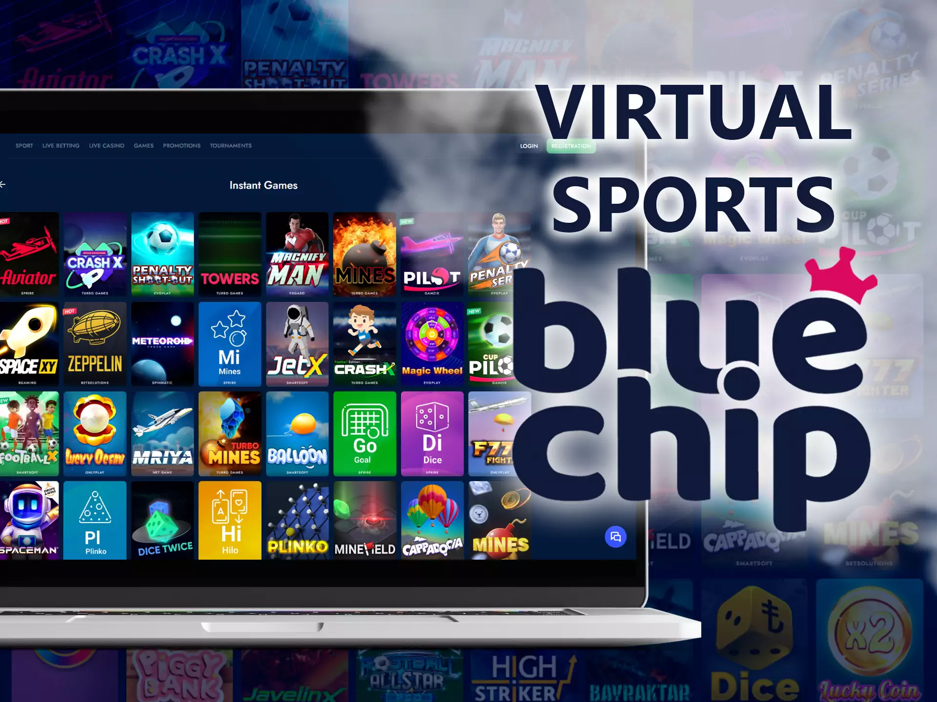 Besides ordinary betting, you can try virtual sports on Bluechip.