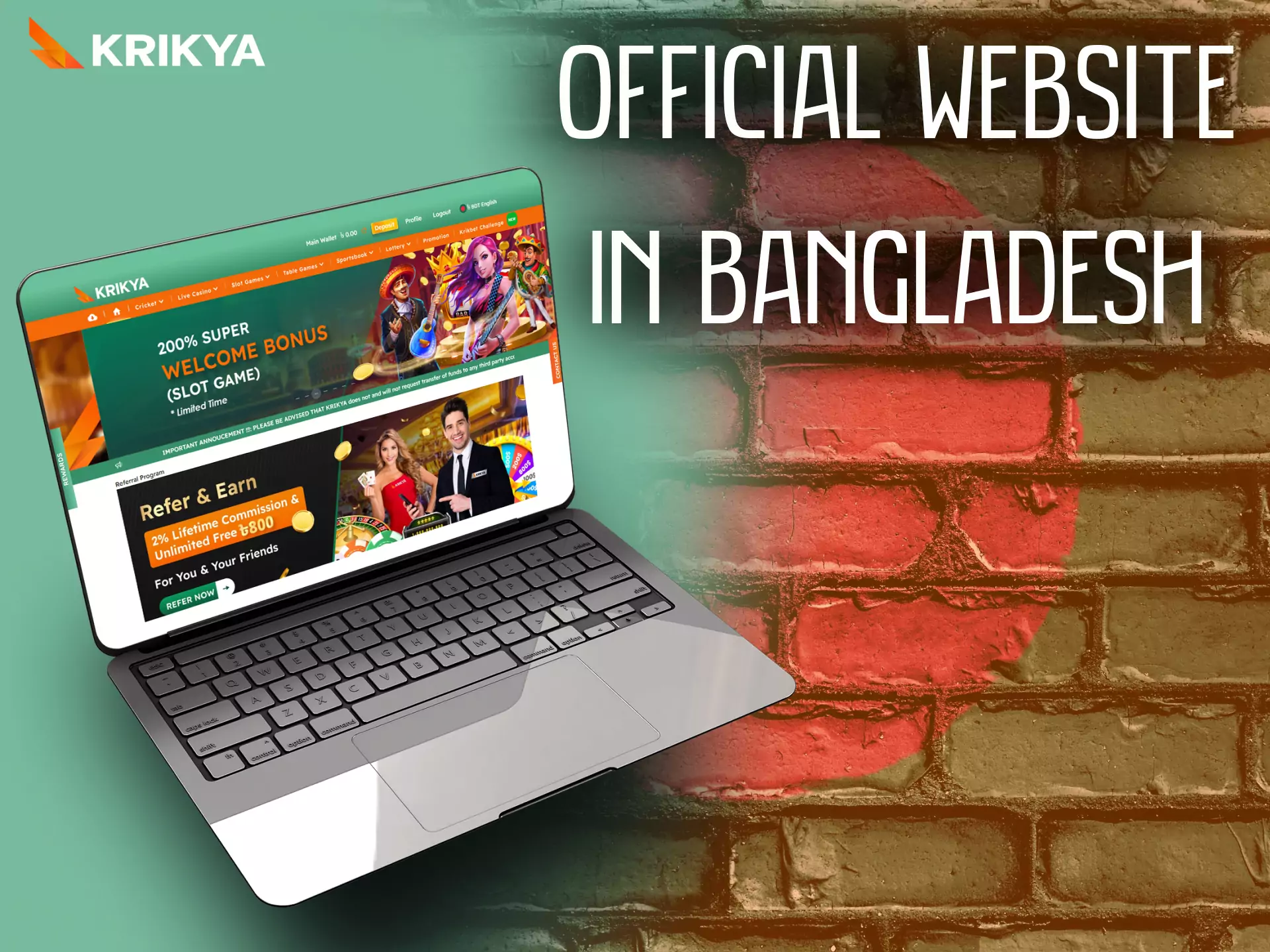 The official website of Krikya in Bangladesh offers many games and bonuses.