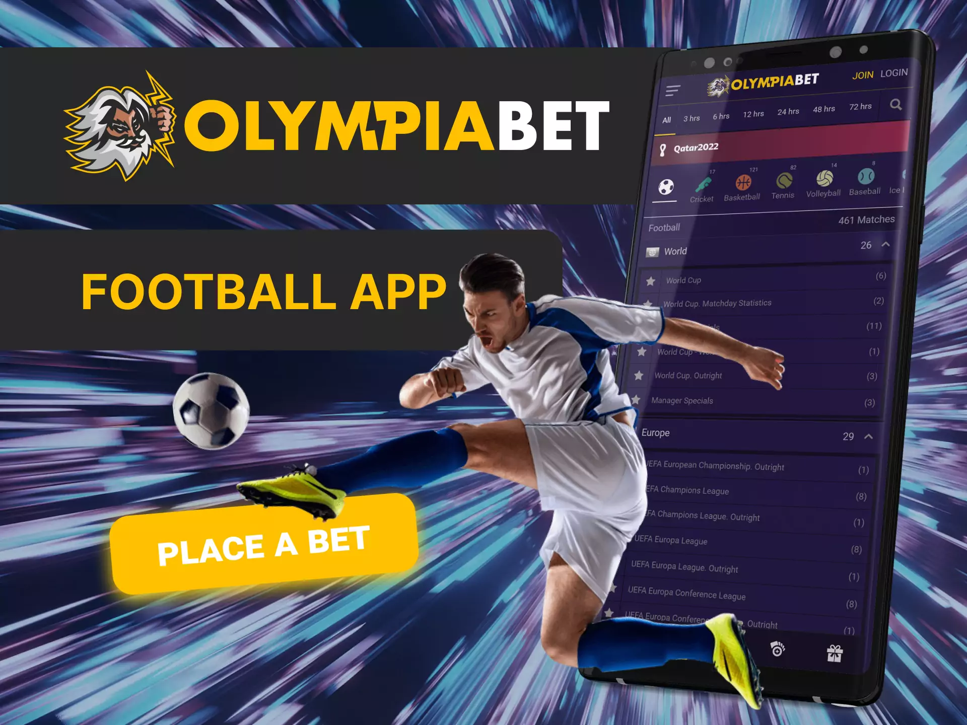 In OlympiaBet, you can bet on football.