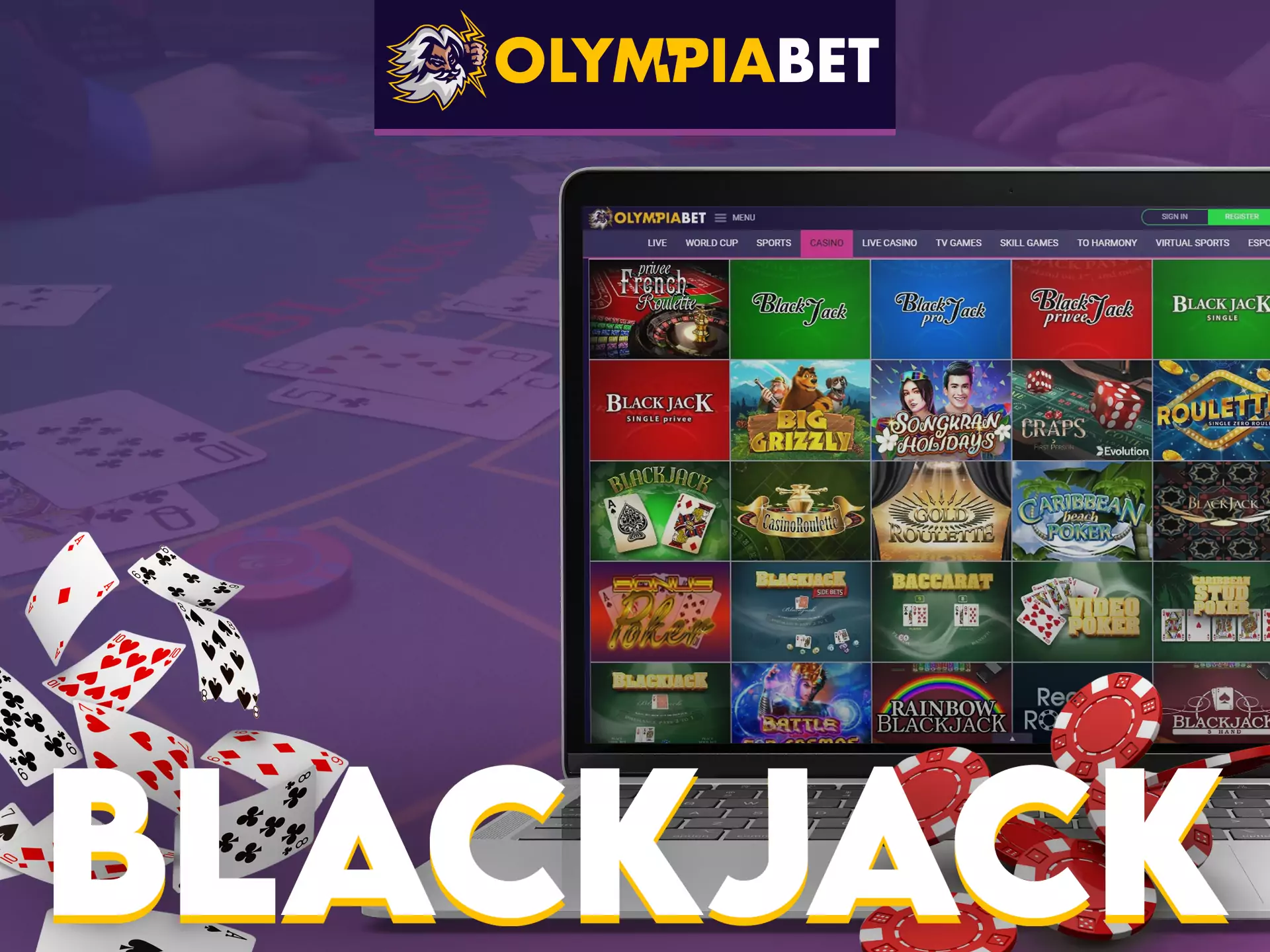 Show off your blackjack skills at OlympiaBet Casino.