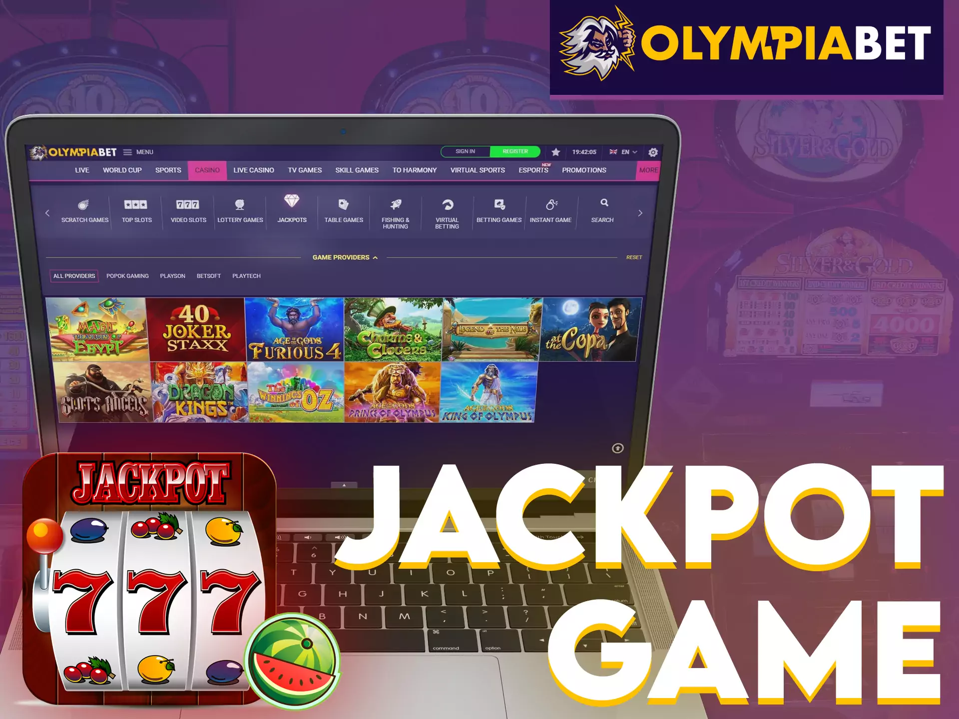 Try your luck on jackpot games at OlympiaBet Casino.