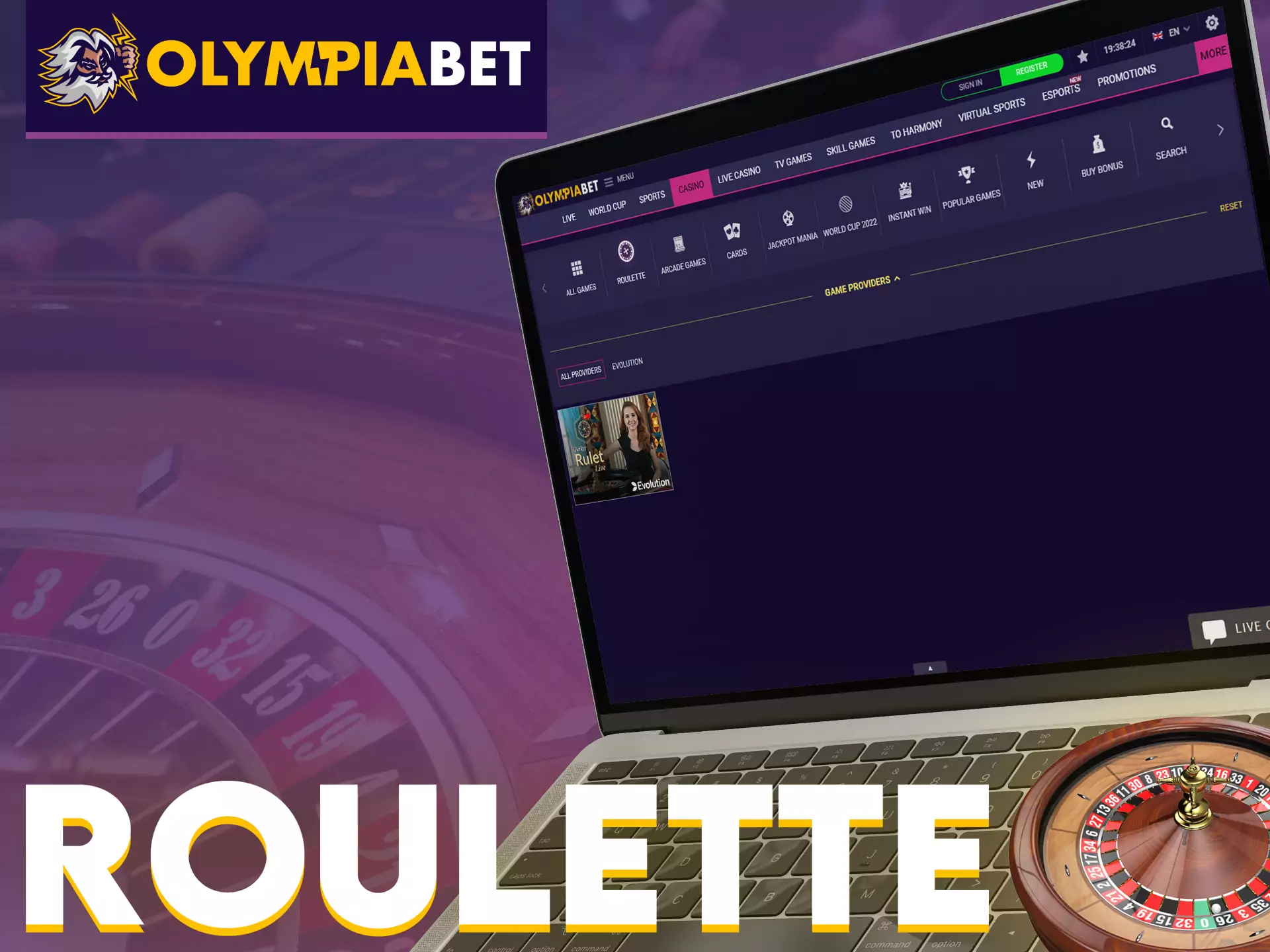 Try your luck on roulette at OlympiaBet Casino.