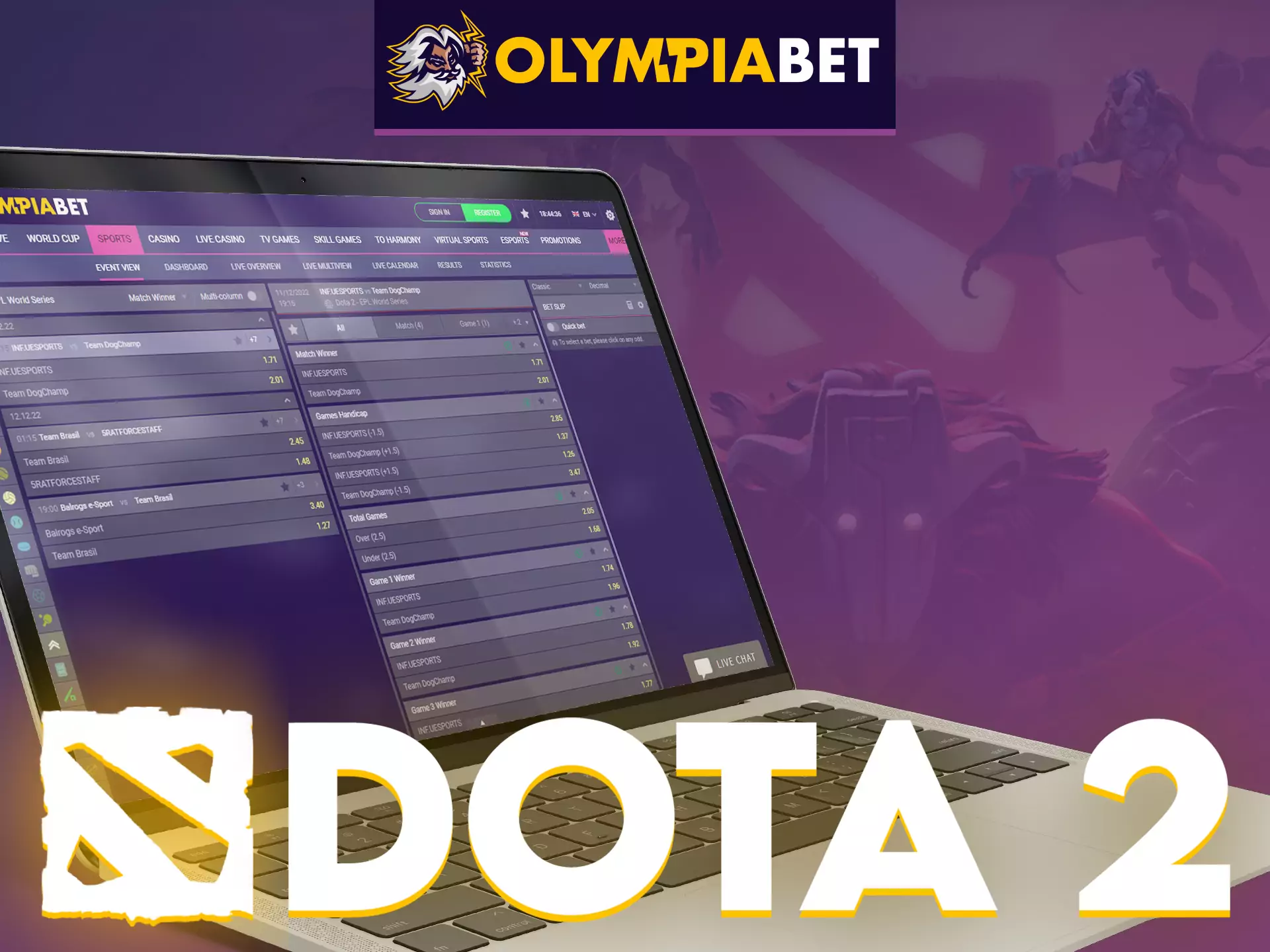 Join OlympiaBet and bet on Dota 2 now!