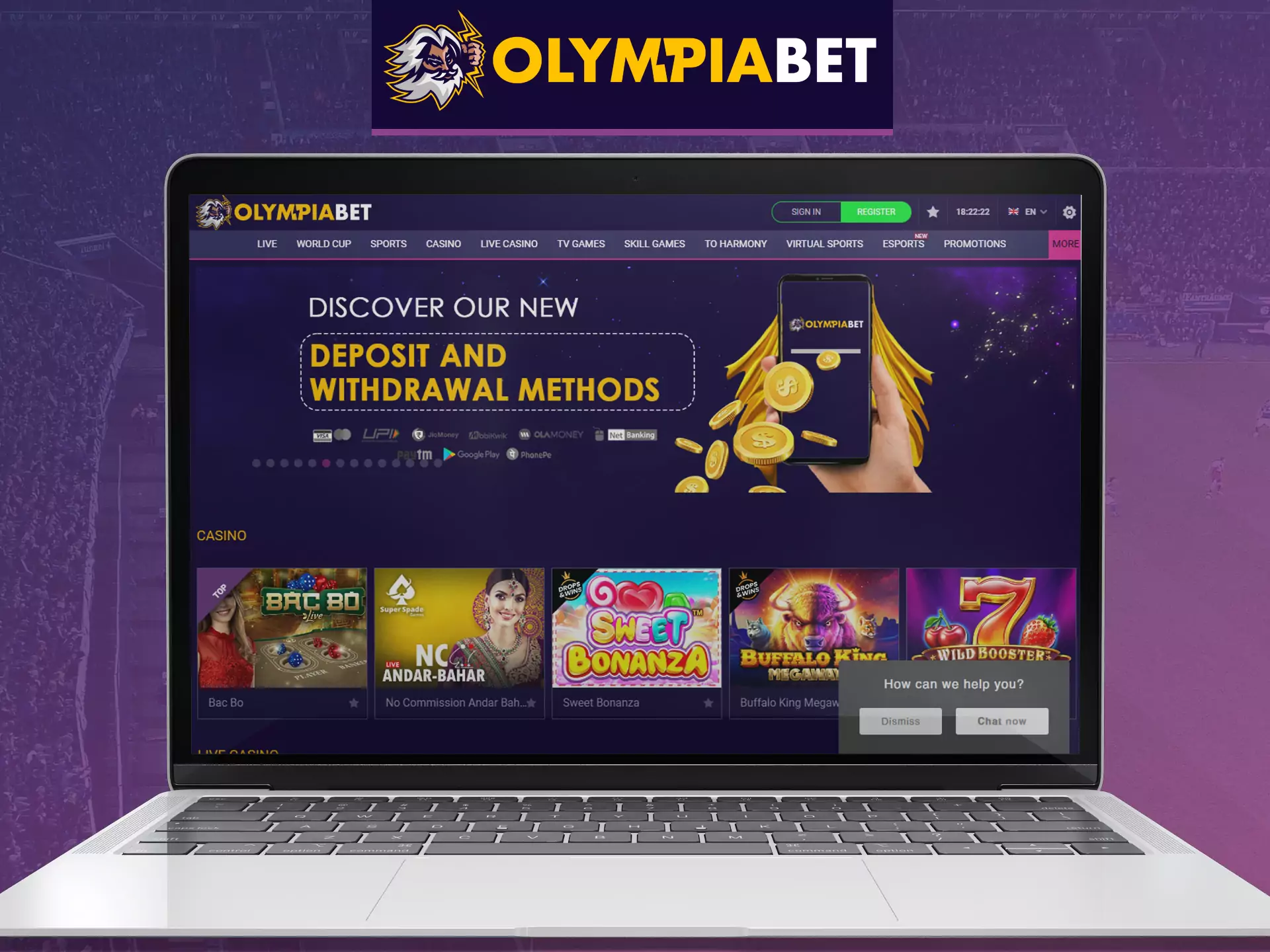 The official website of OlympiaBet offers convenient use and access to all functions and bonuses.
