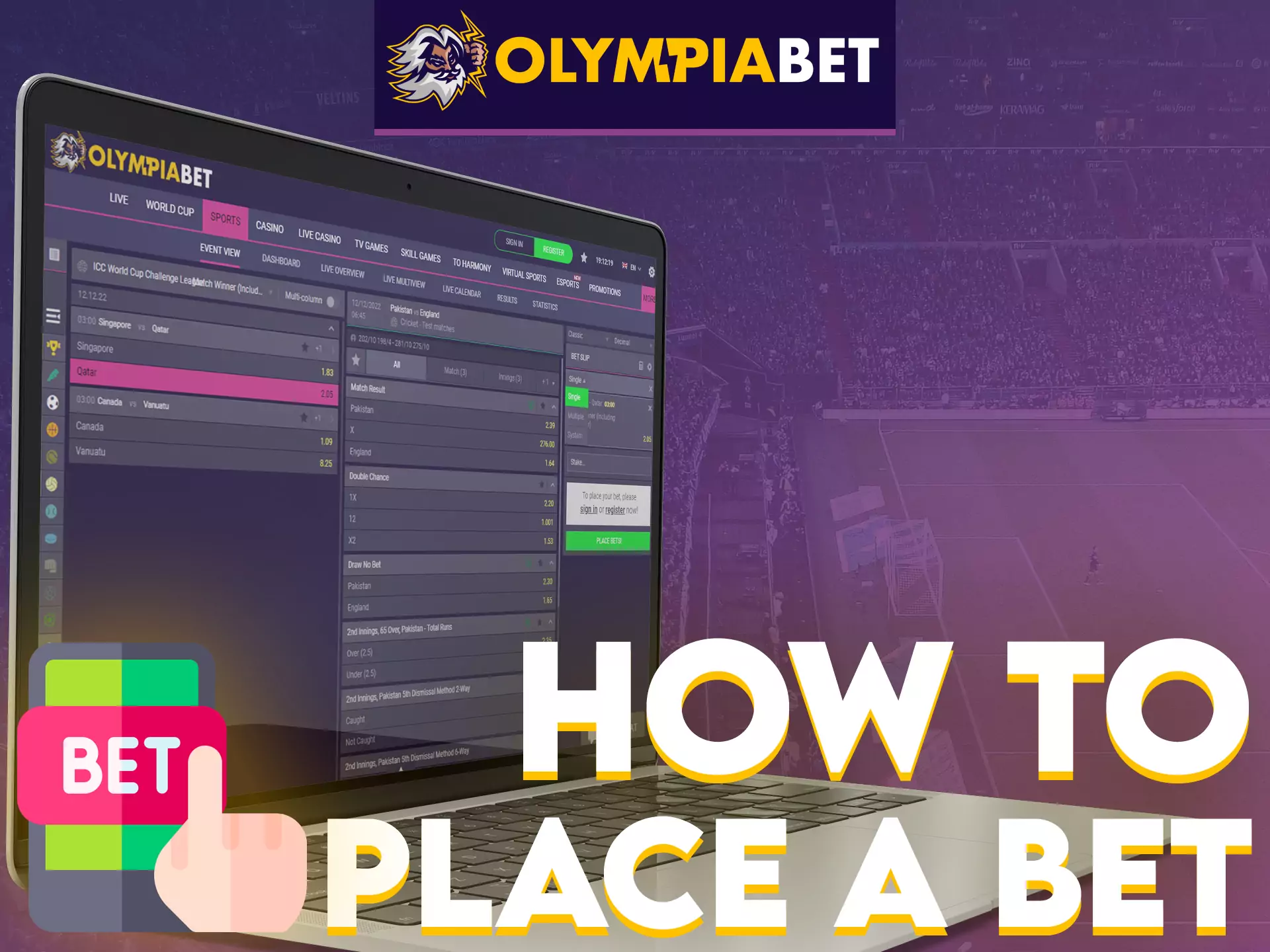 With this instruction, learn how to bet in OlympiaBet, play with pleasure.