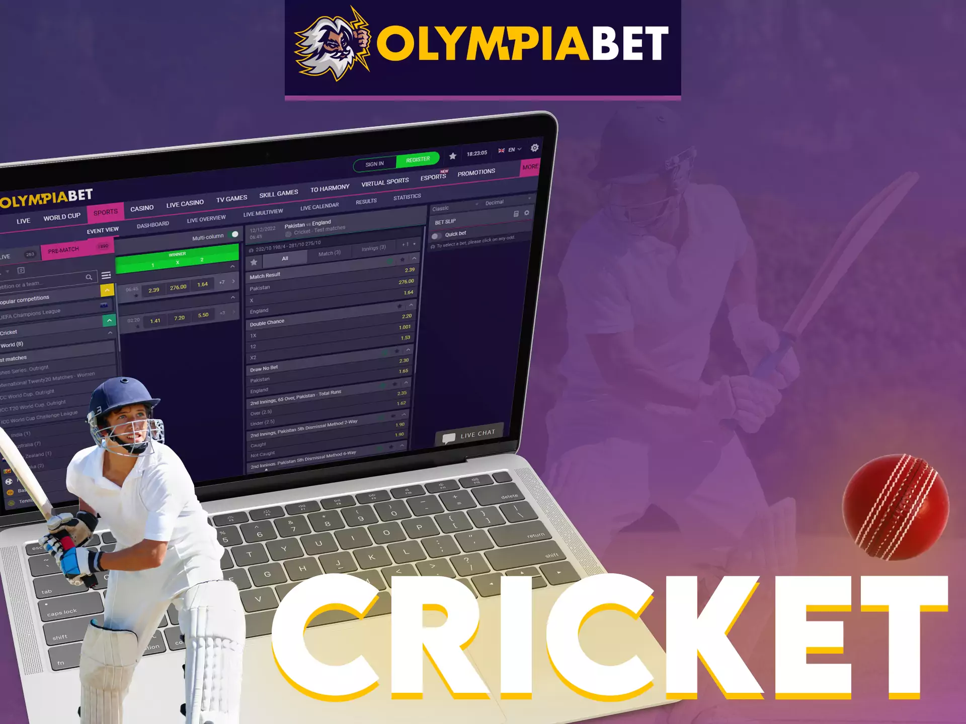 Join OlympiaBet and bet on cricket now!