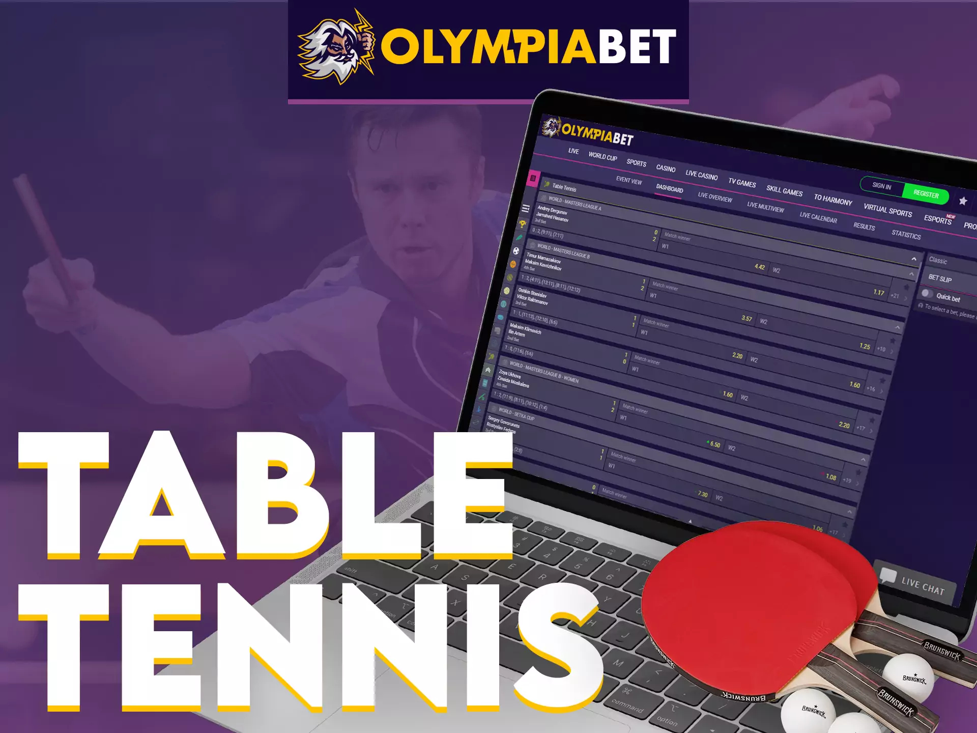 Join OlympiaBet and bet on table tennis now!