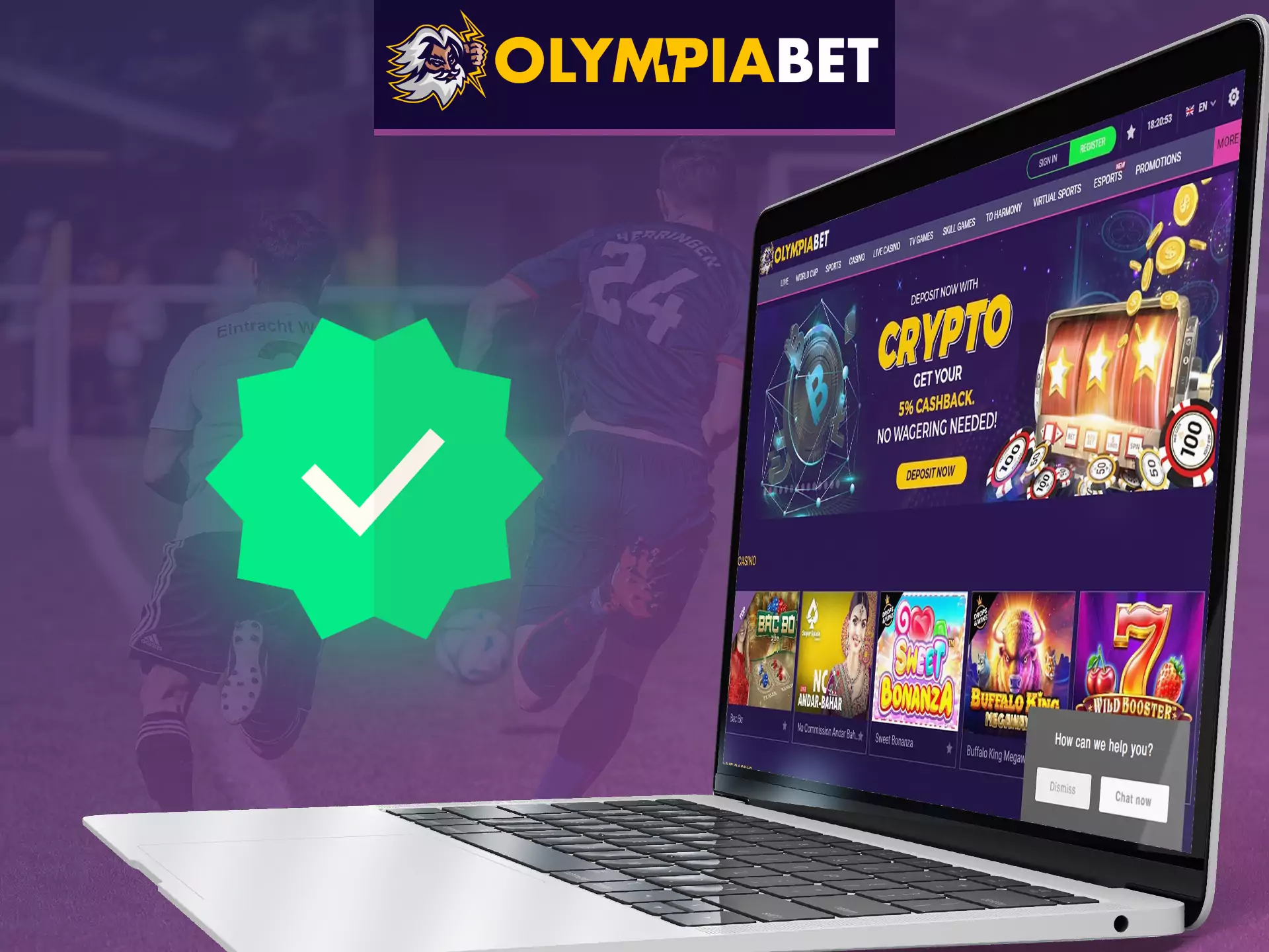 Go through a simple verification of OlympiaBet, confirm your identity, get all the benefits of the service.