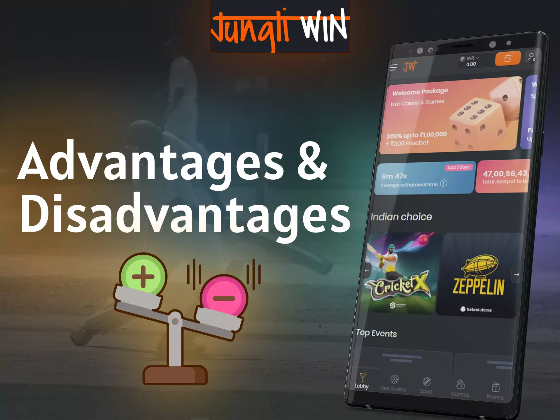 Learn about the advantages of the Jungliwin app and play with pleasure, place bets.