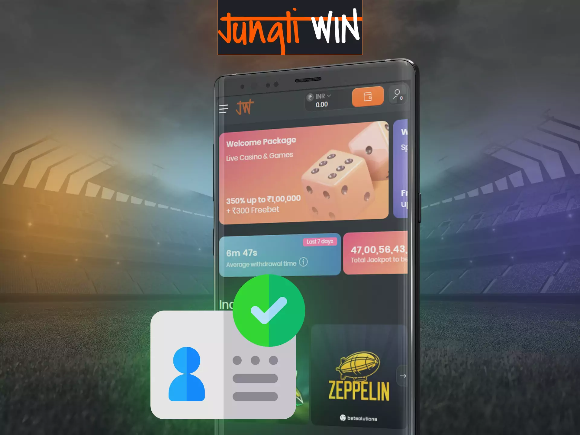 Confirm your identity in the account of the Jungliwin application and get access to all the functions of the service.