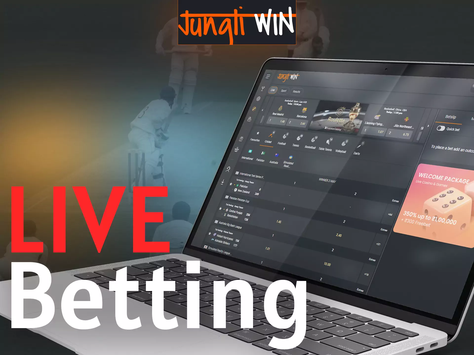 Jungliwin offers the opportunity to place bets during live broadcasts.
