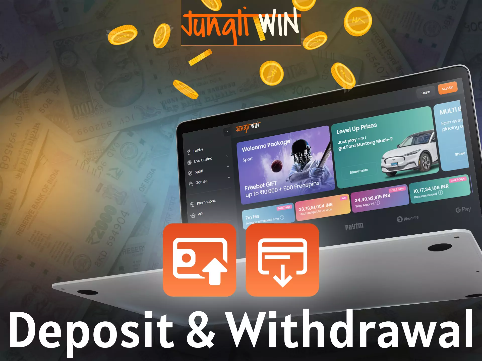 With this instruction, learn how to withdraw and deposit your account on Jungliwin.