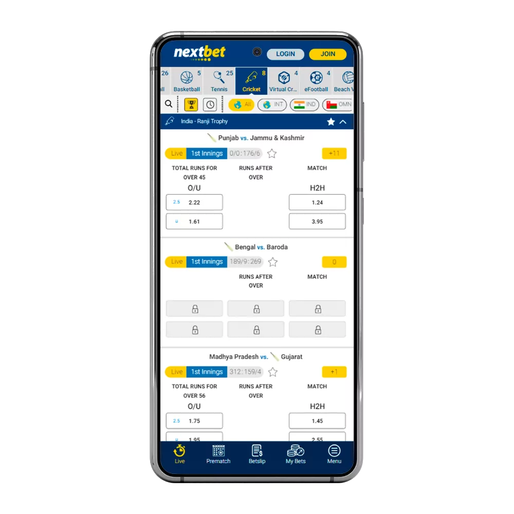 Get the Nextbet app with our link.