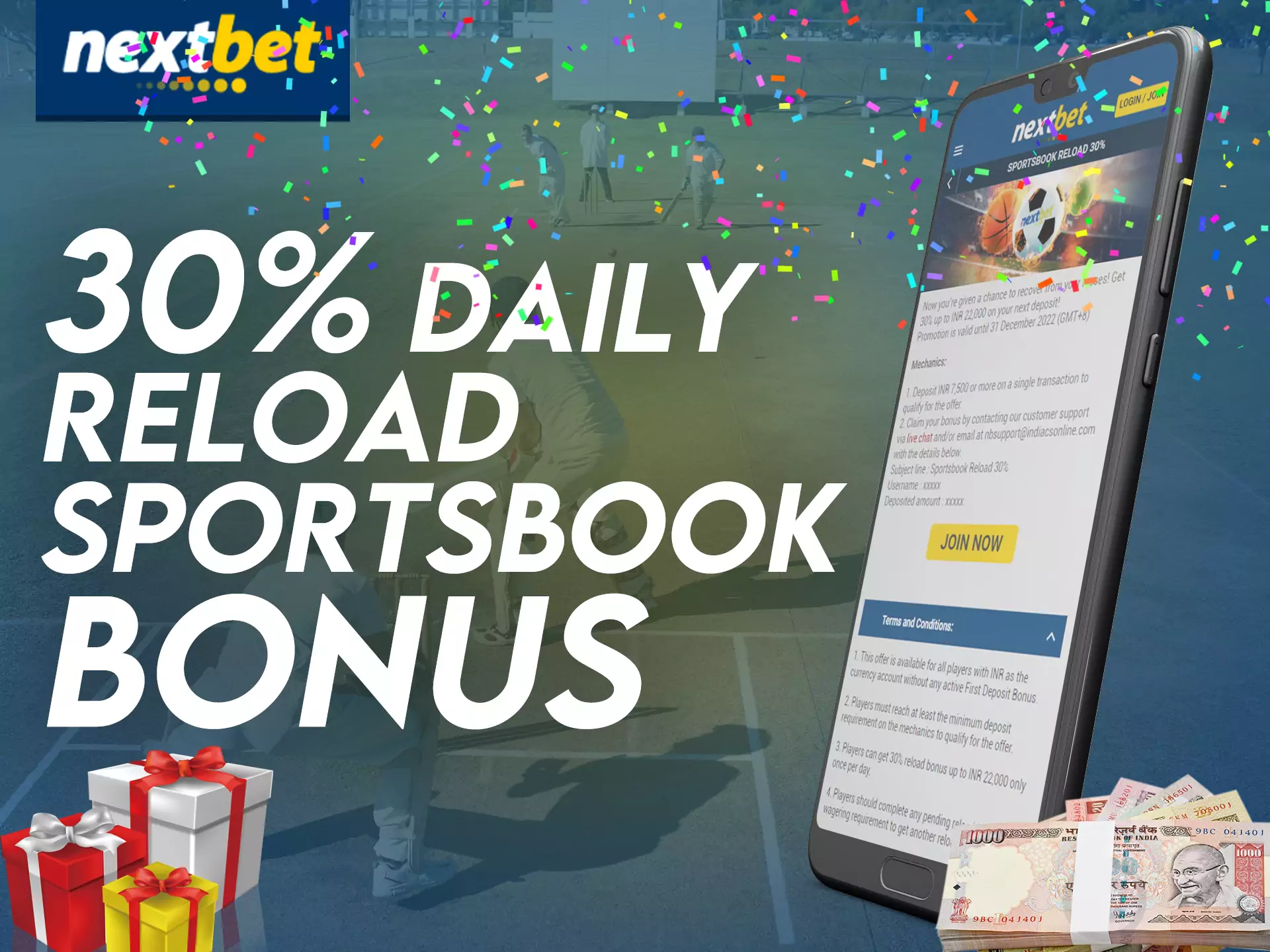 In the Nextbet app, get a special bonus for a sportsbook.