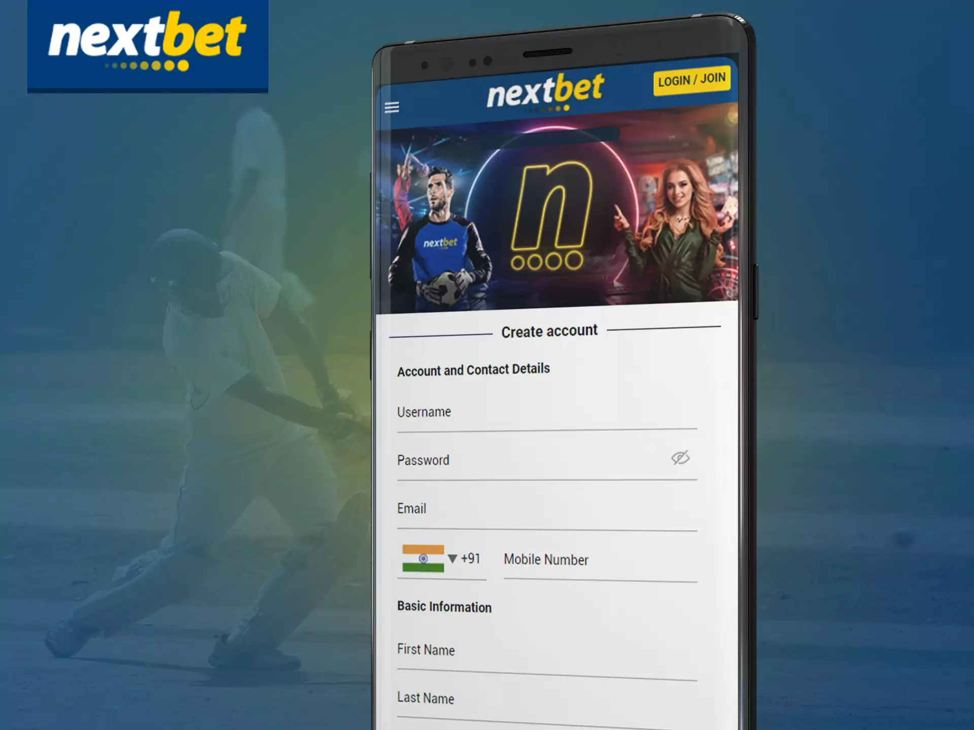 Go through a simple and quick registration in the Nextbet app and play without restrictions.