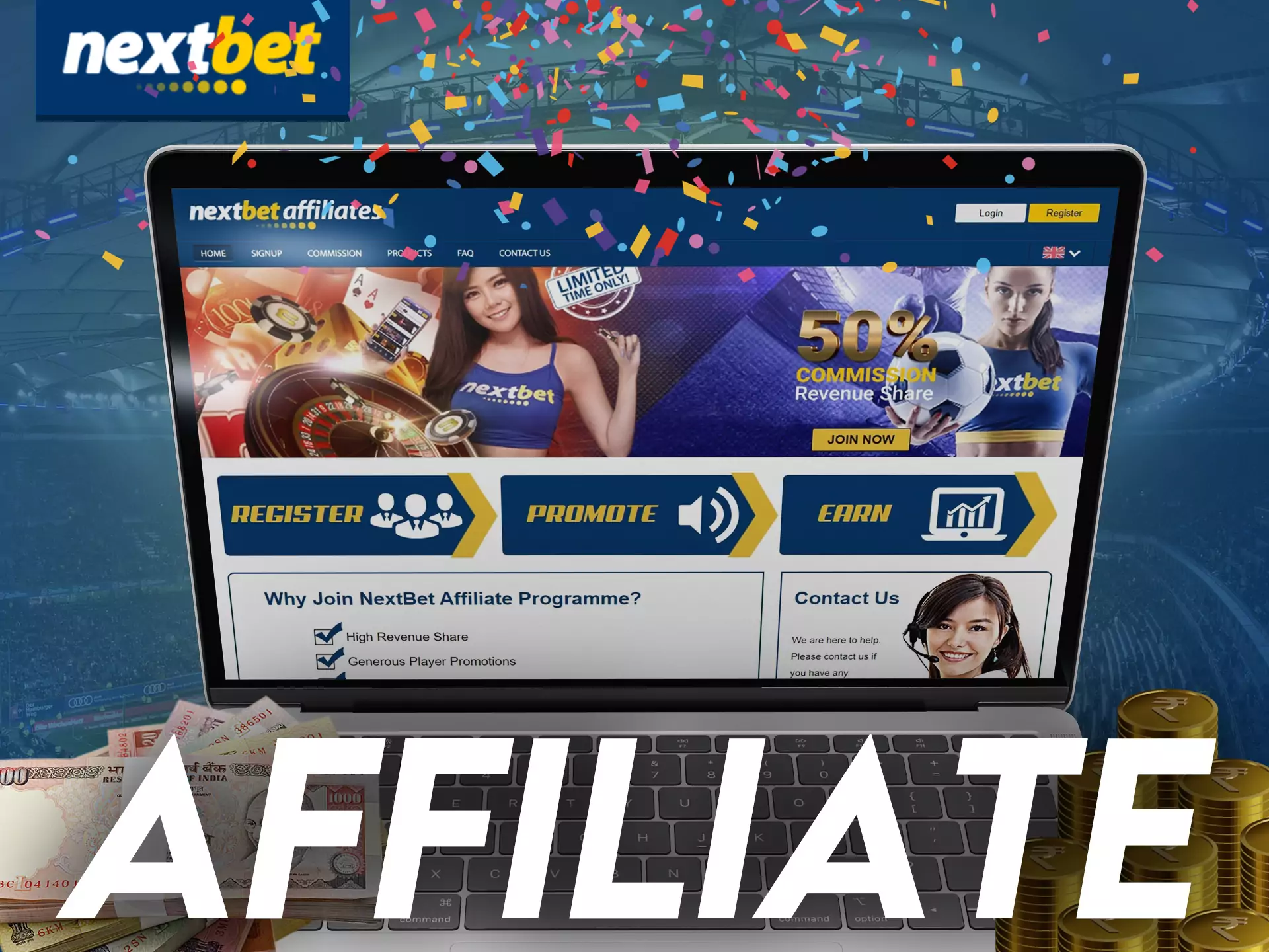 Nextbet offers to join a profitable affiliate program.