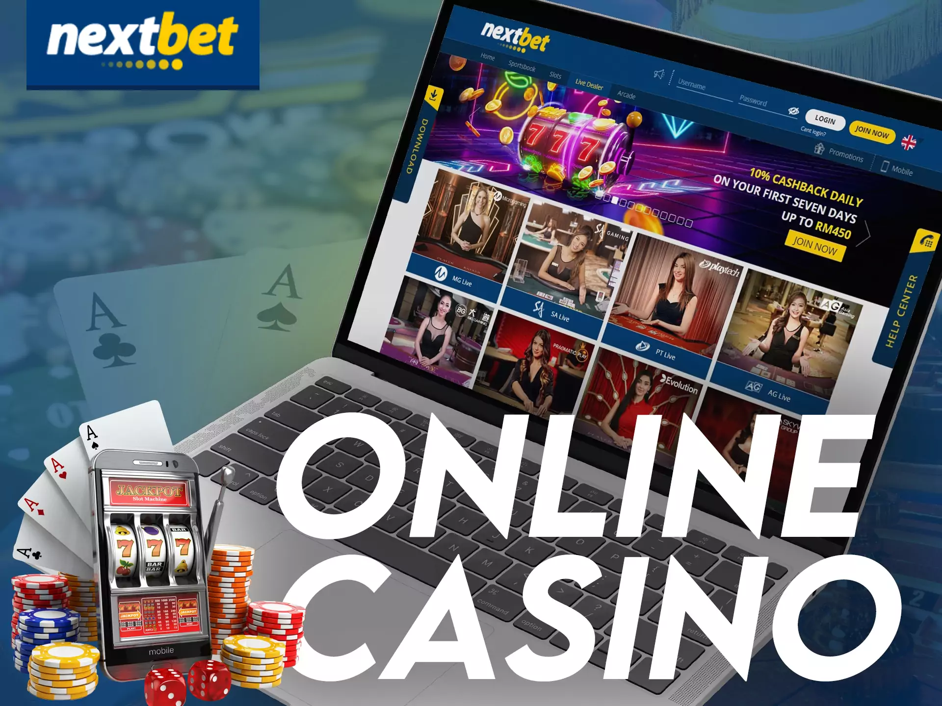 In Nextbet you can play any online casino games.