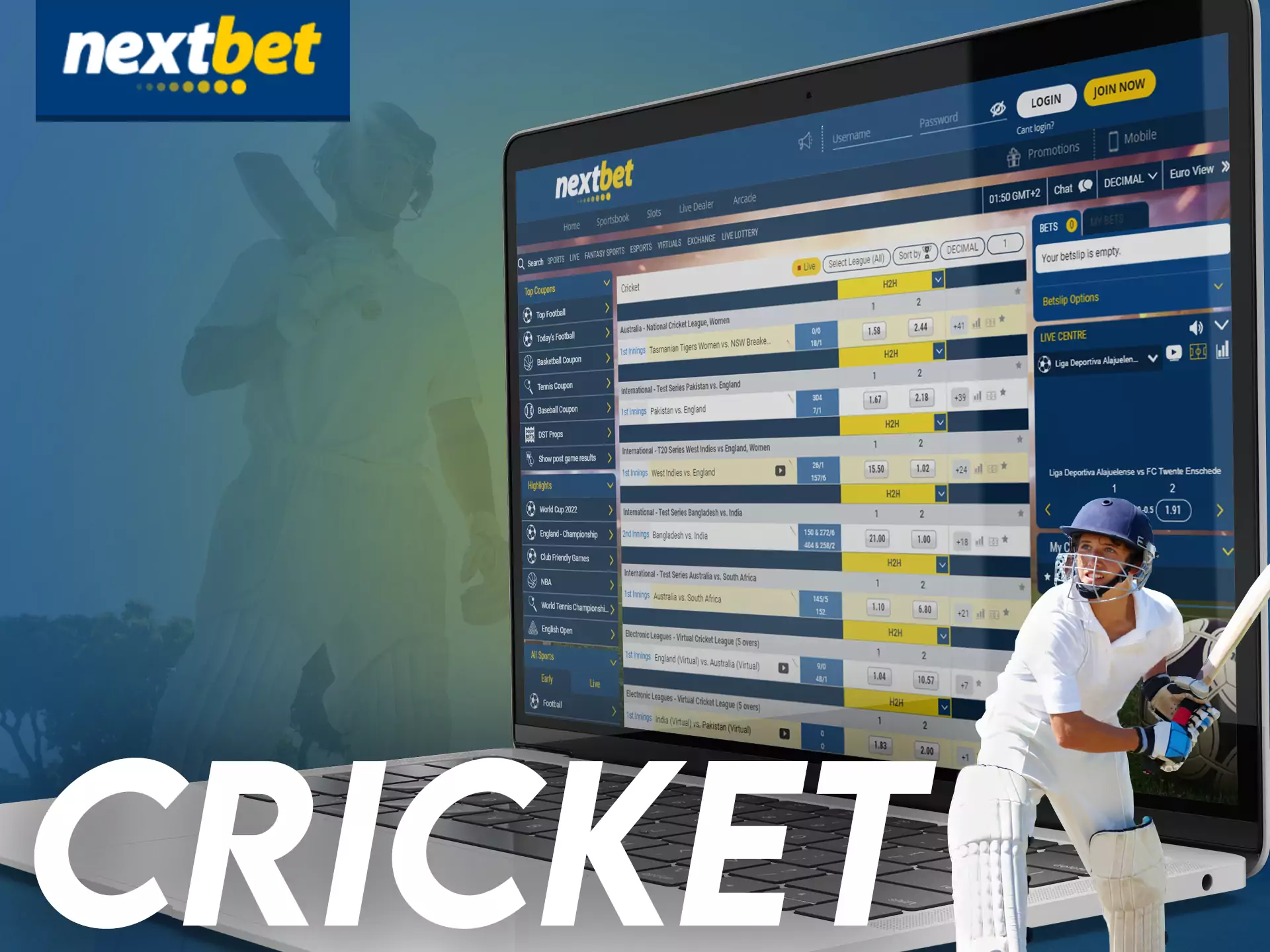If you are a cricket fan, you can bet on this sport in Nextbet.