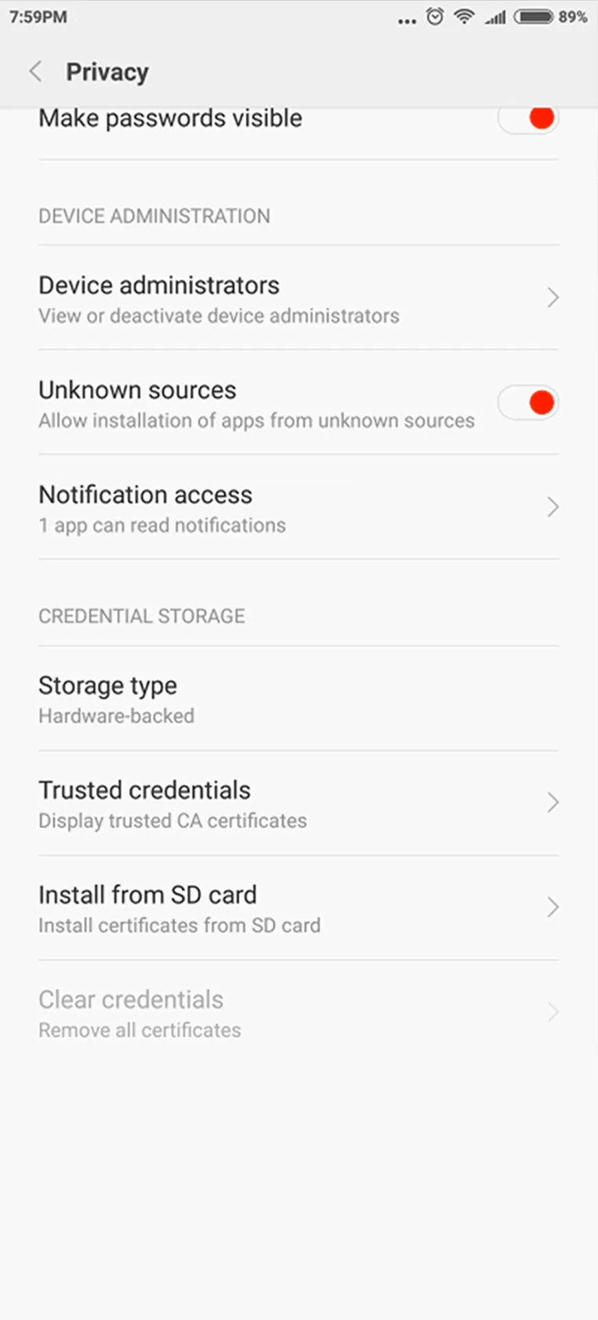 Disable the security option.