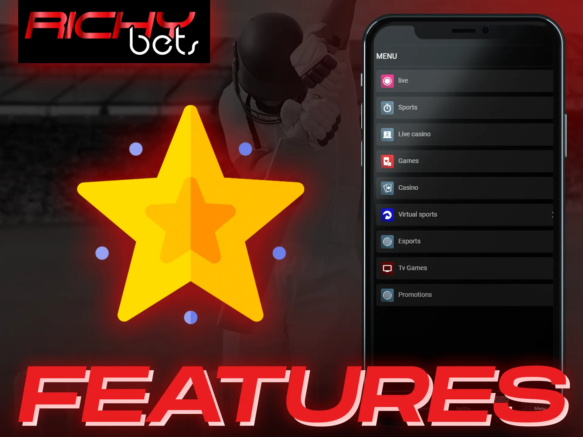 Learn more about the features of the Richybets app.