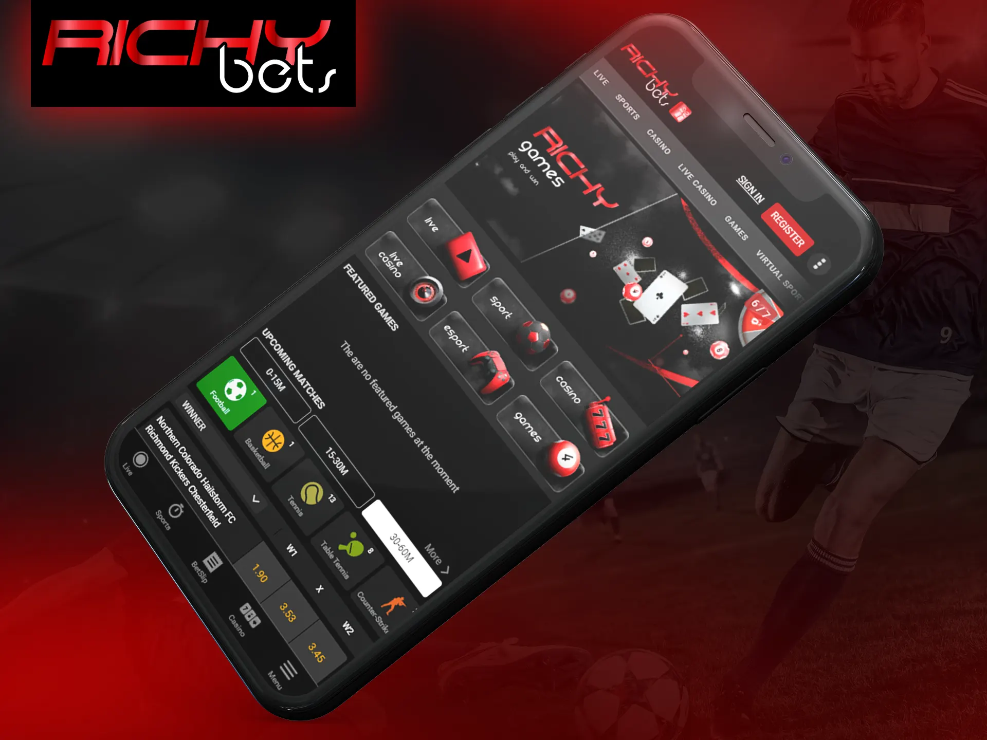 Visit the Richybets website from any device.