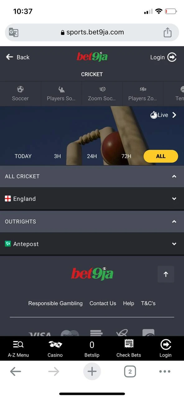 Play and bet on the website or in the Bet9ja app.