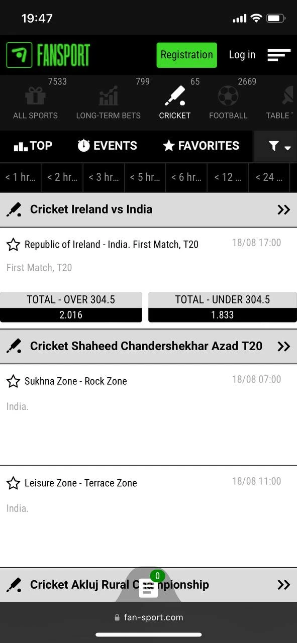 Play and bet on the website or in the Fansport app.