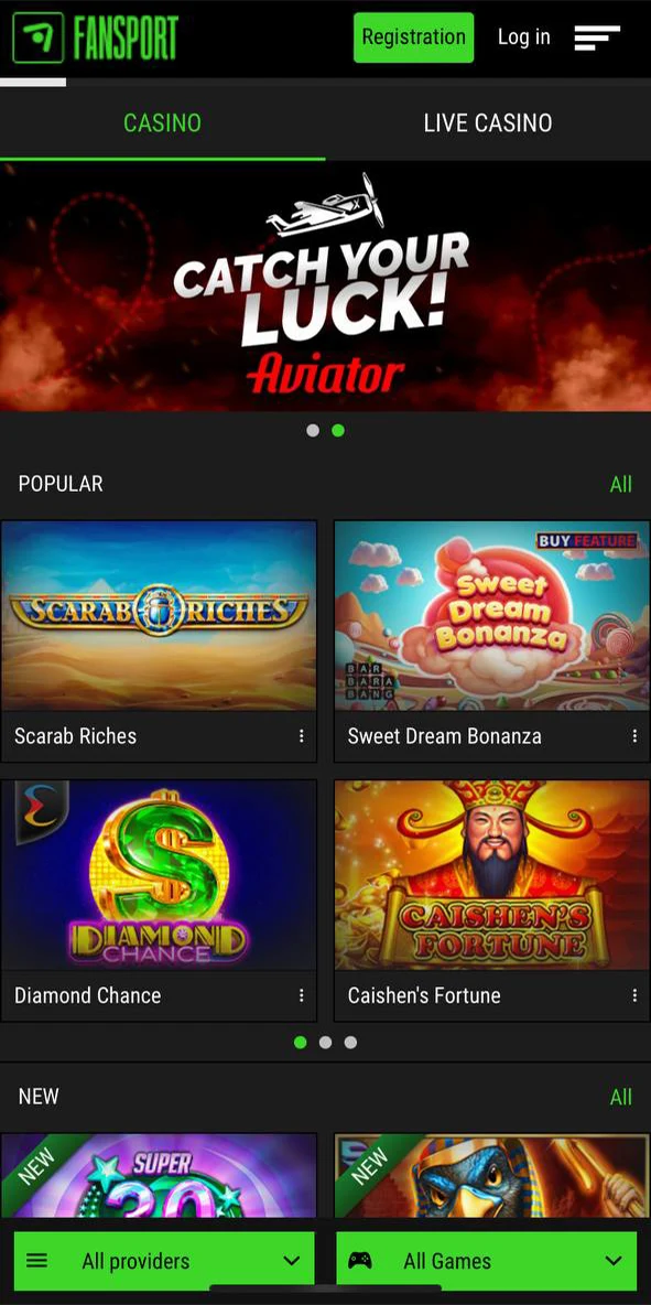 Play casino games online with Fansport.