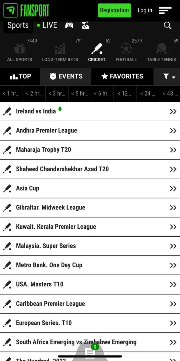 Place your cricket bets with Fansport.