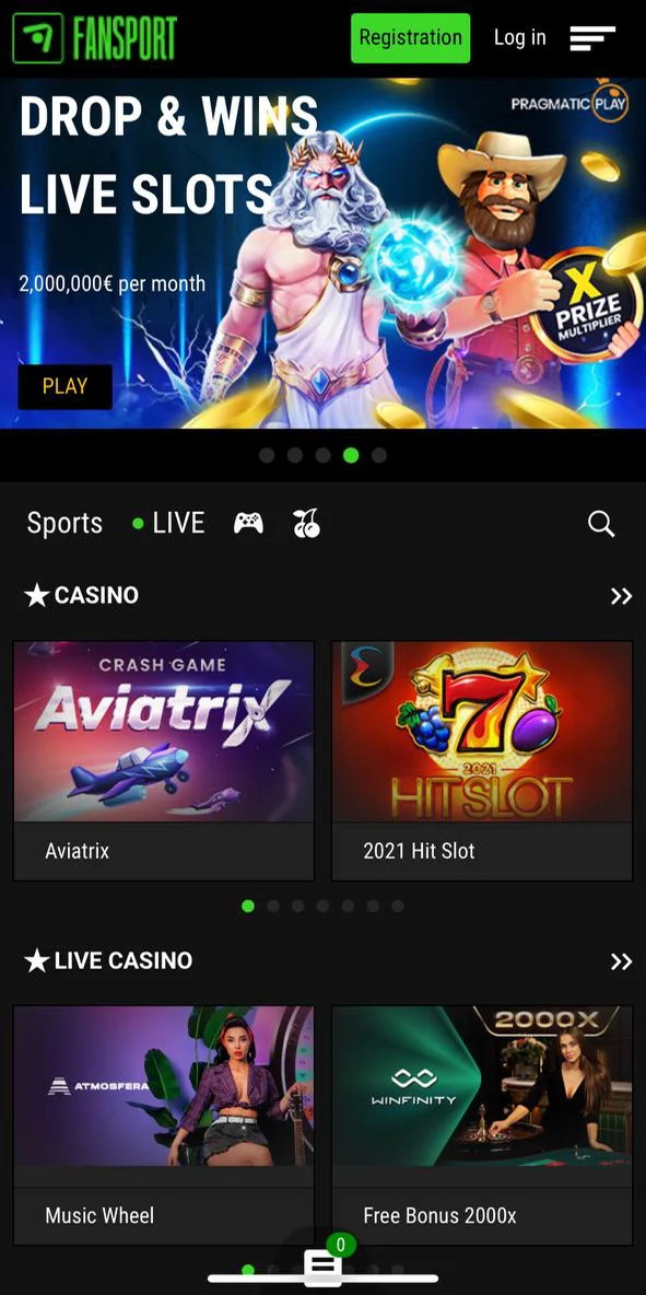 Install the Fansport app on your mobile device.