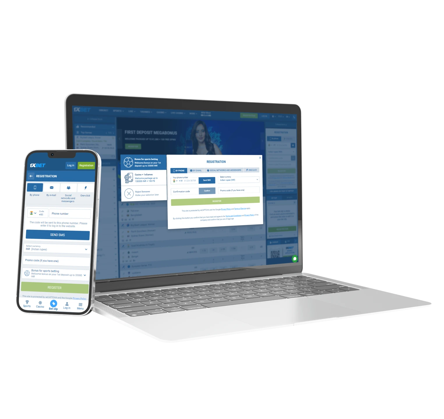 Learn how to sign up on the 1xbet.