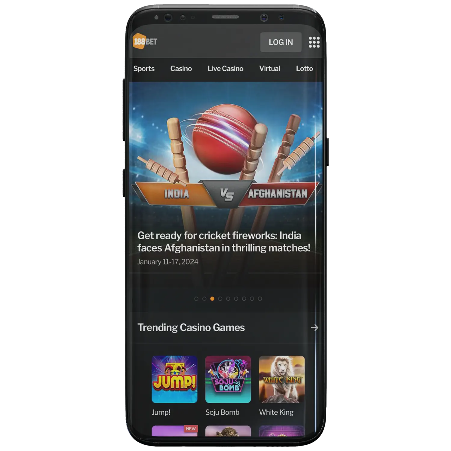 Bet and play on the 188bet App using your mobile device.