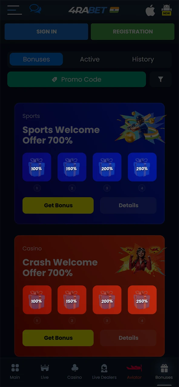 Refill your 4Rabet wallet and get bonuses.