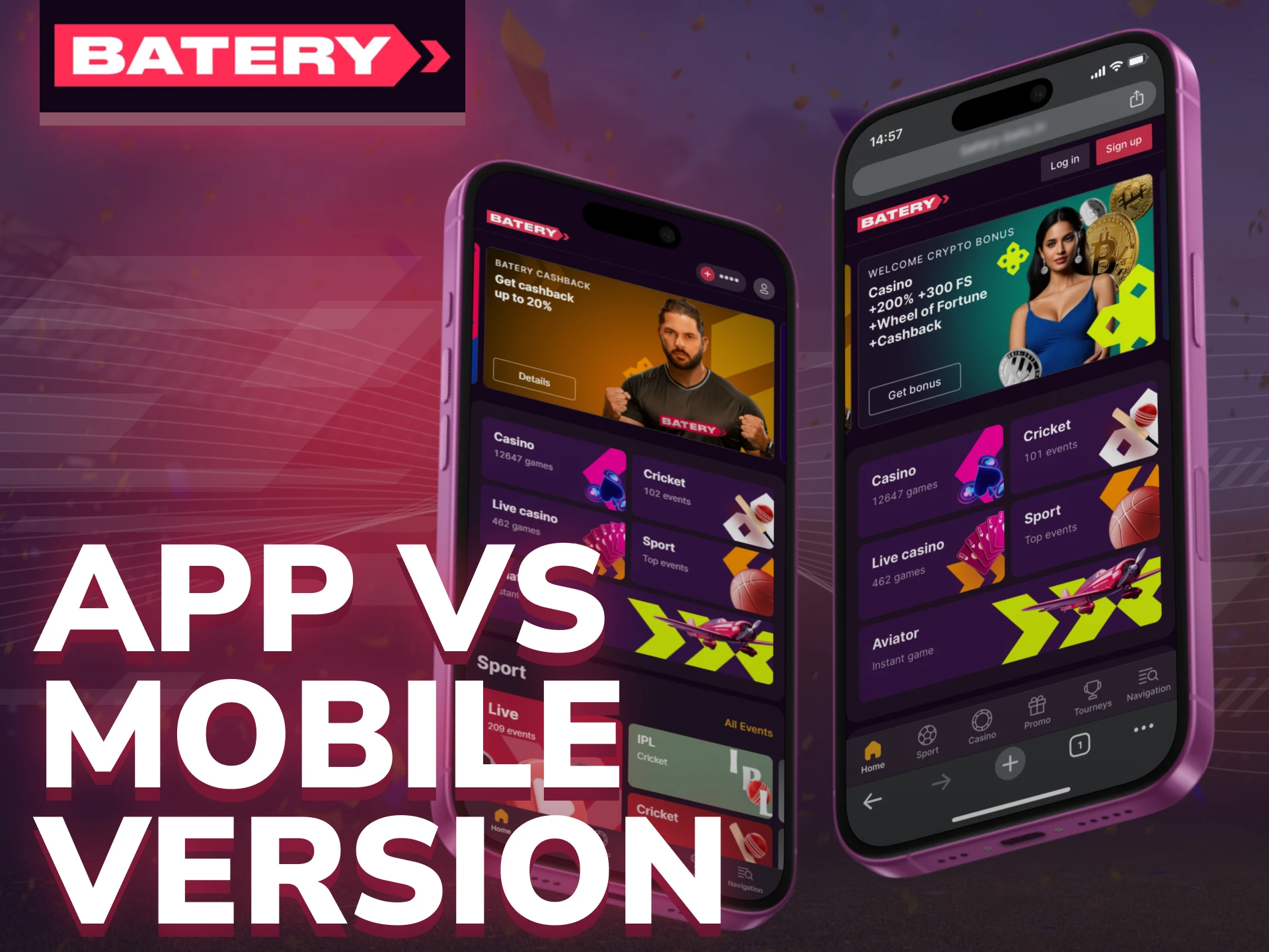 Batery app works faster than the mobile site version.
