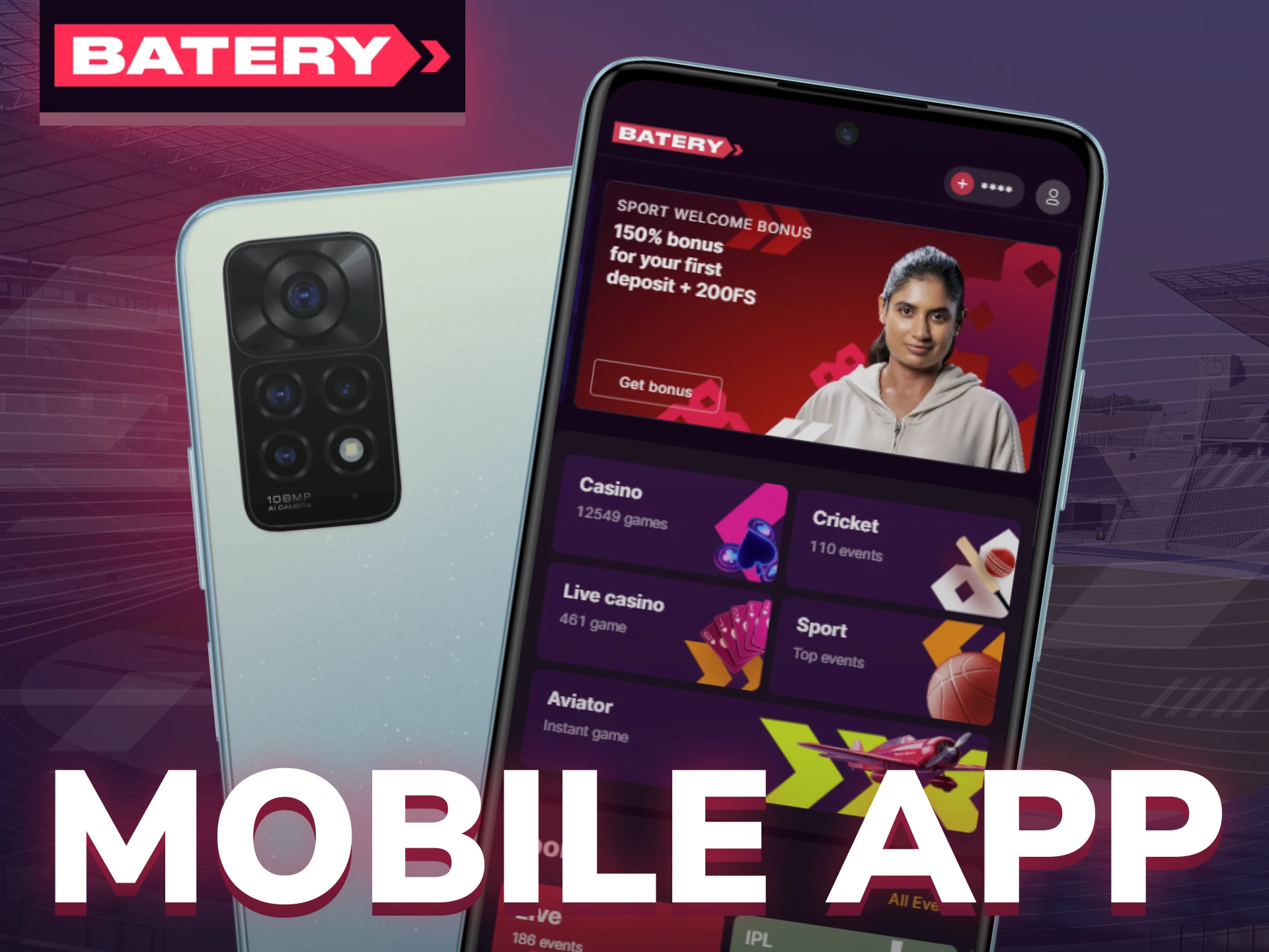 Access all features on the go with the official Batery mobile app.