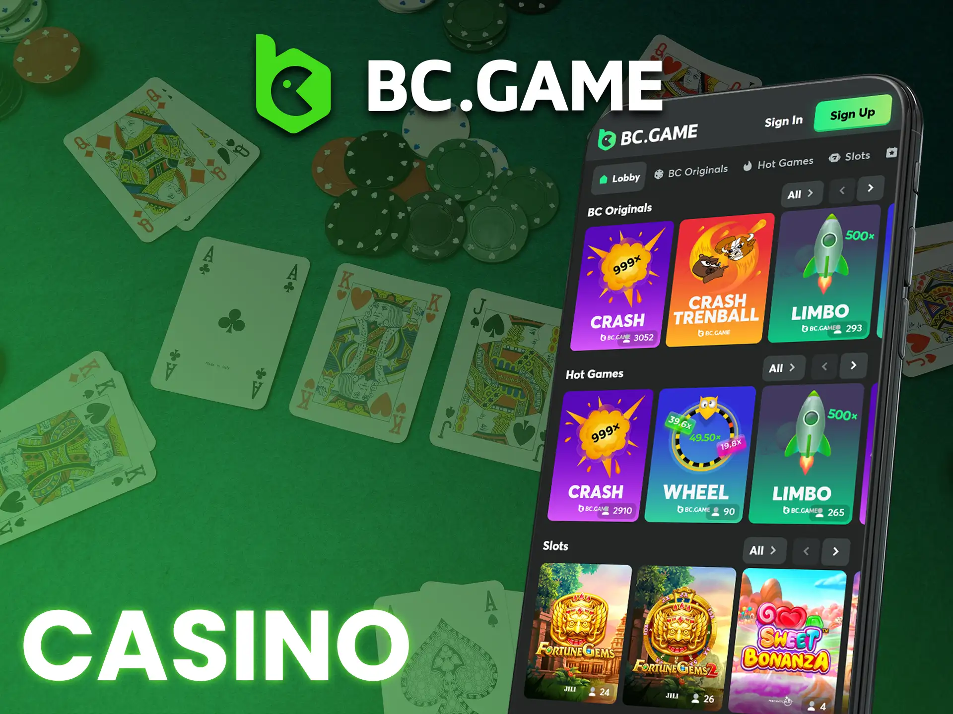 Play slots, live games and new releases on the BC Game app.