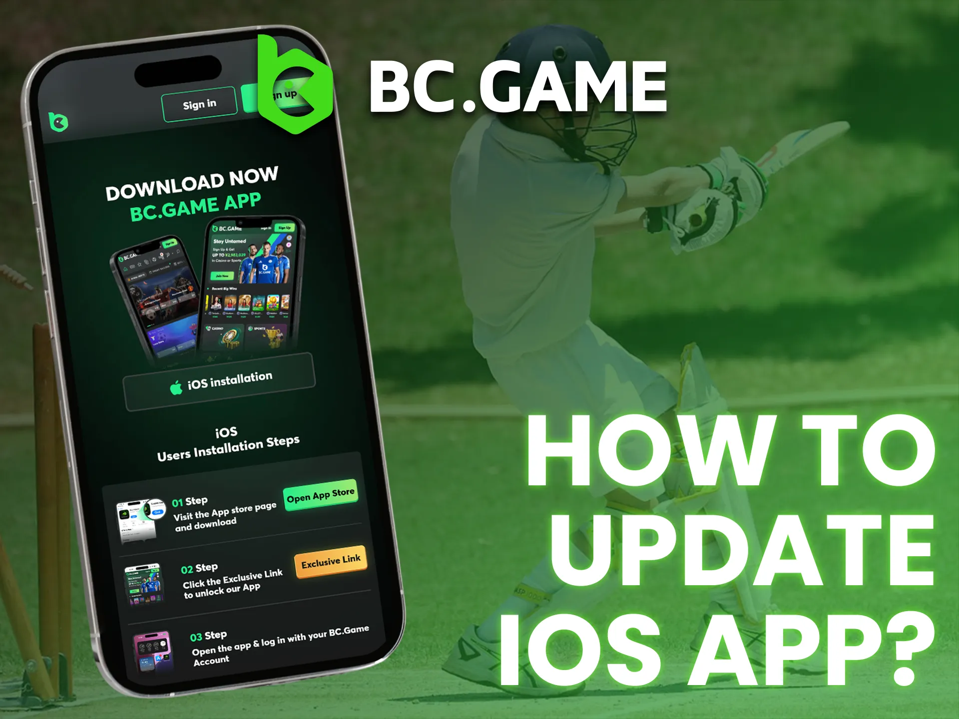 The BC Game app for iOS is updated automatically.