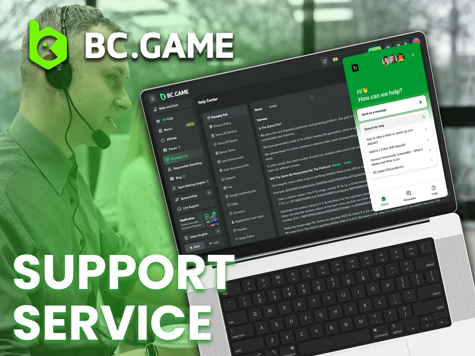 Evaluate the fast and friendly support at BC Game.