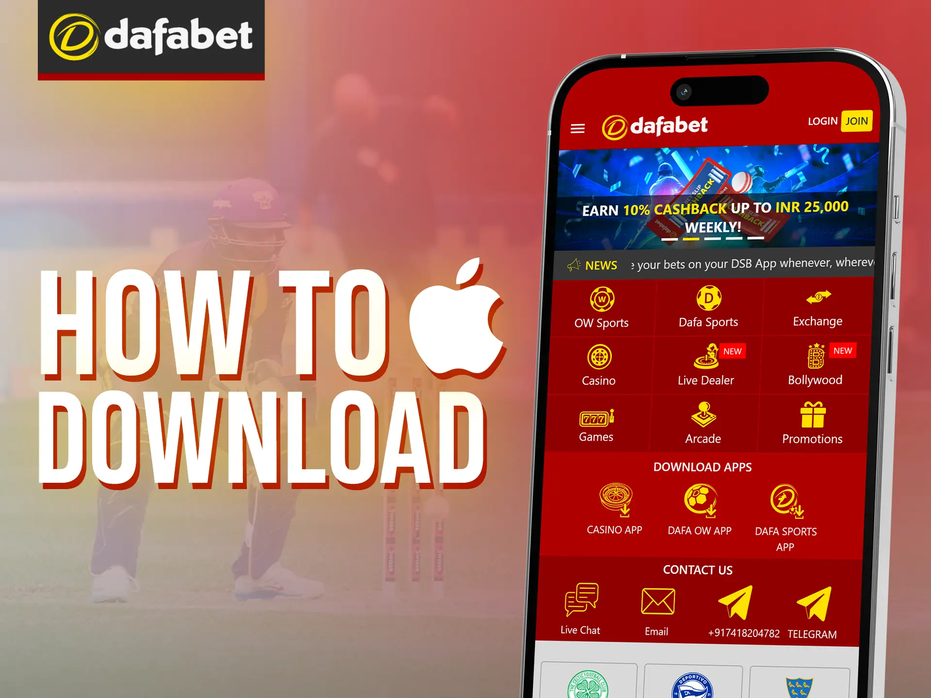 Learn how to install the Dafabet app for iOS.