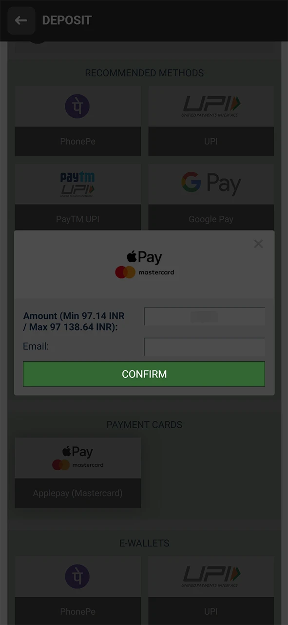 Confirm your deposit at Melbet.